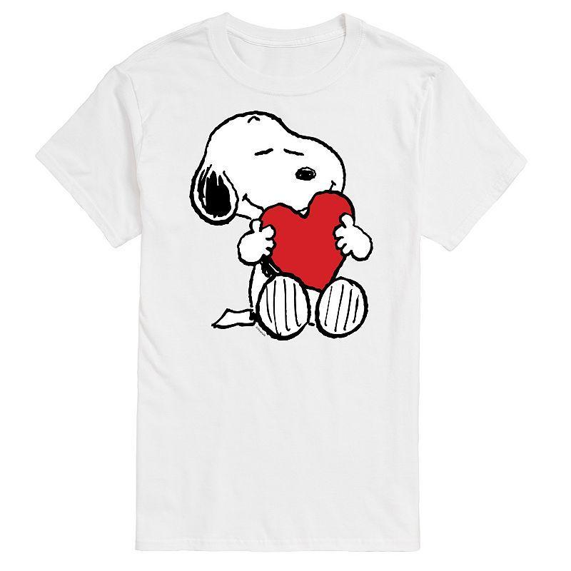 Big & Tall Peanuts Hugging Heart Tee, Men's, Size: 5XB, White Product Image