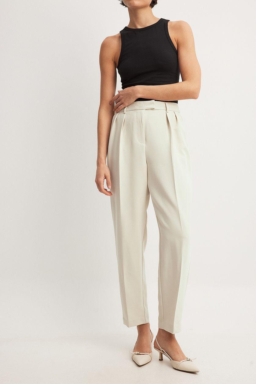 Tapered High Waist Suit Pants Product Image