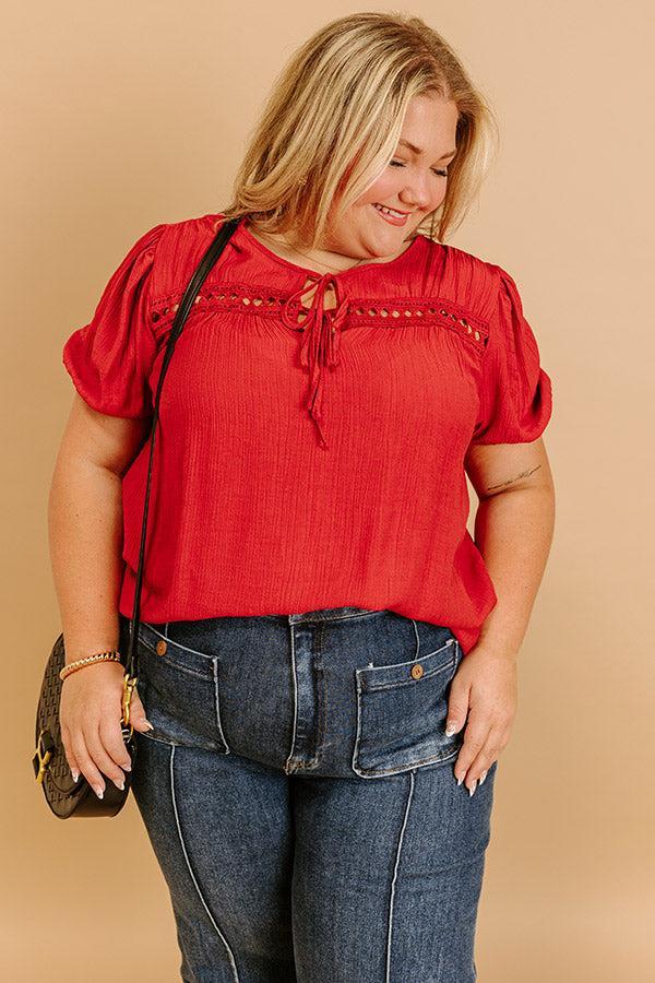 Cafe And Caramel Shift Top Curves in Crimson Product Image