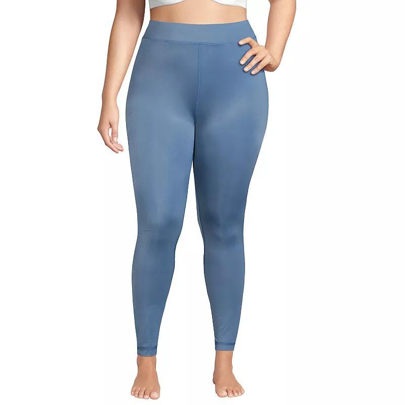 Plus Size Lands End Thermaskin Heat Pants, Womens Deep Blue Product Image