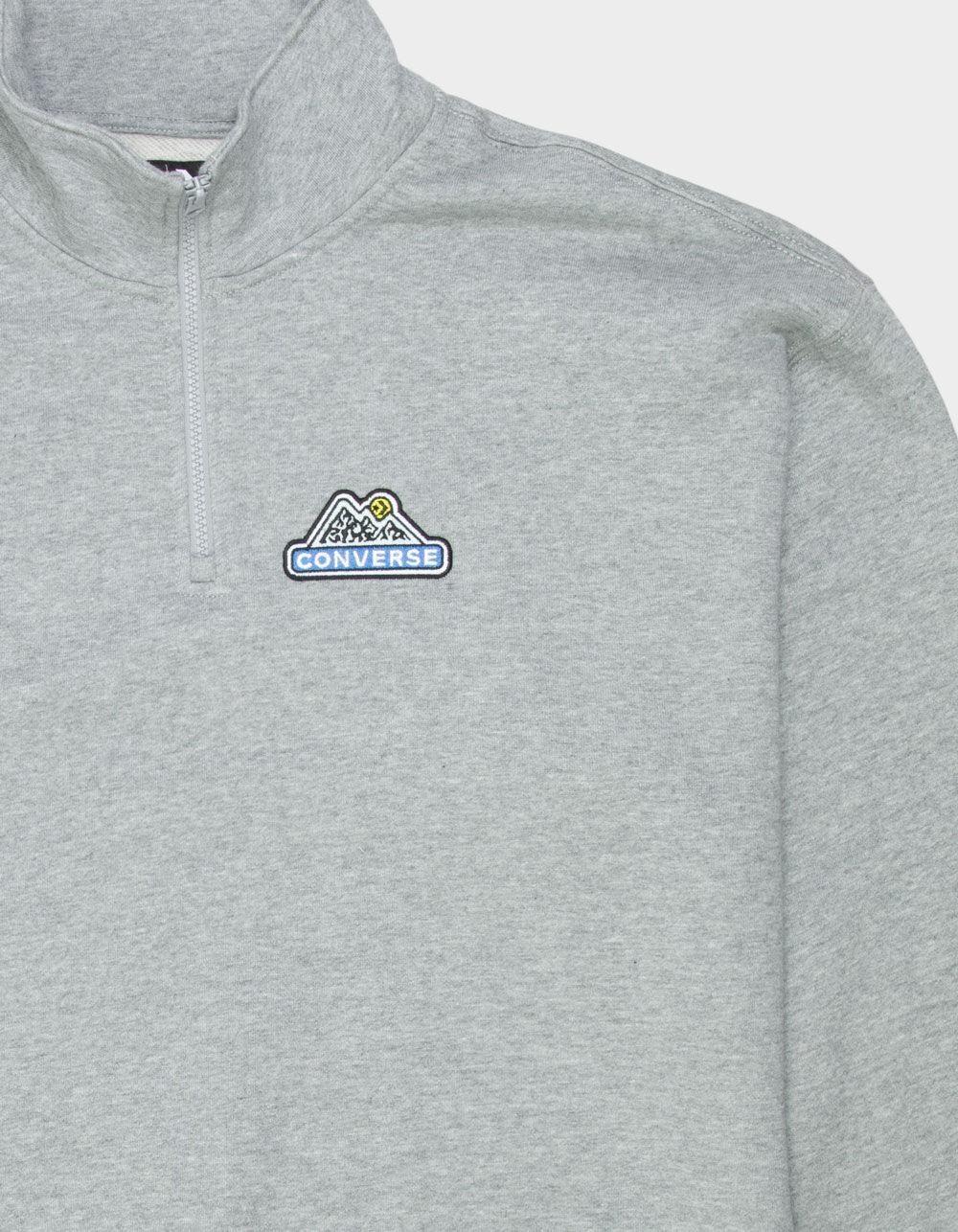 CONVERSE Mountain Mens Quarter Zip Sweatshirt - HEATHER GRAY Product Image