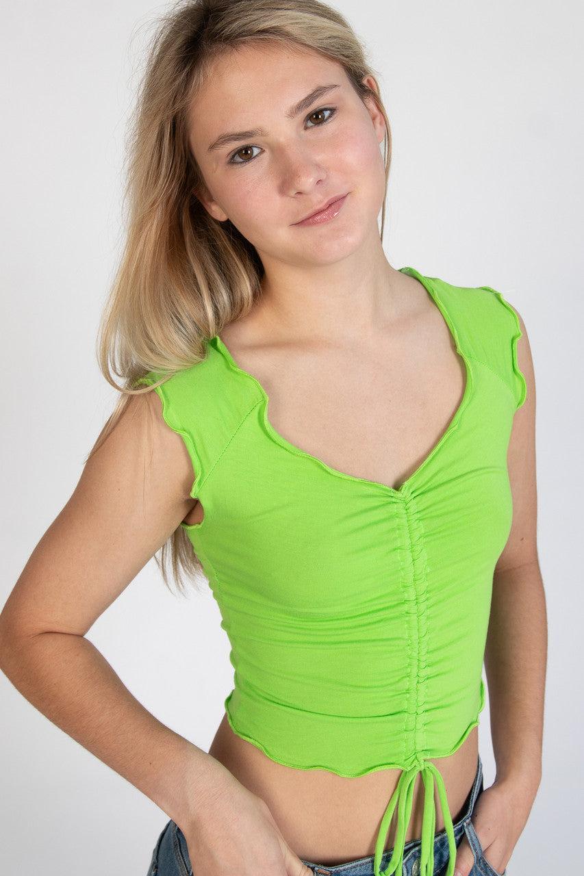 Green Apple Center Ruched Tee Product Image