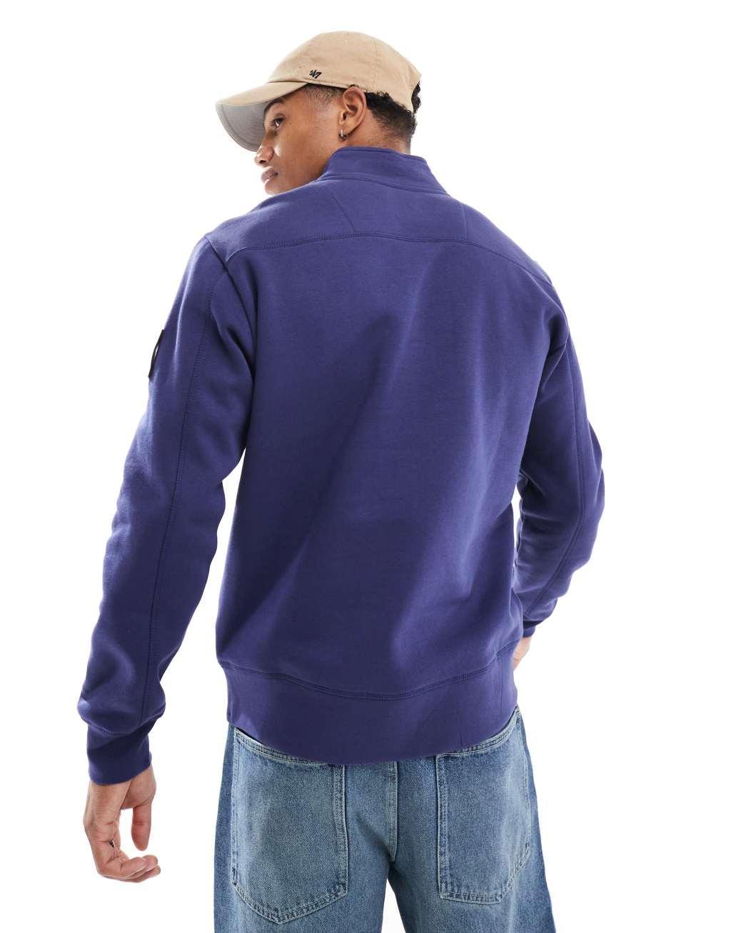 Marshall Artist Siren half zip sweats sweater in blue  Product Image