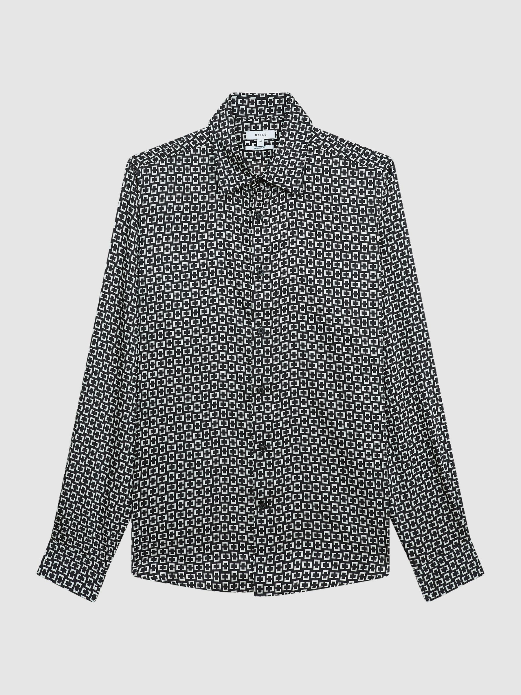 Geo Print Shirt in Black Product Image