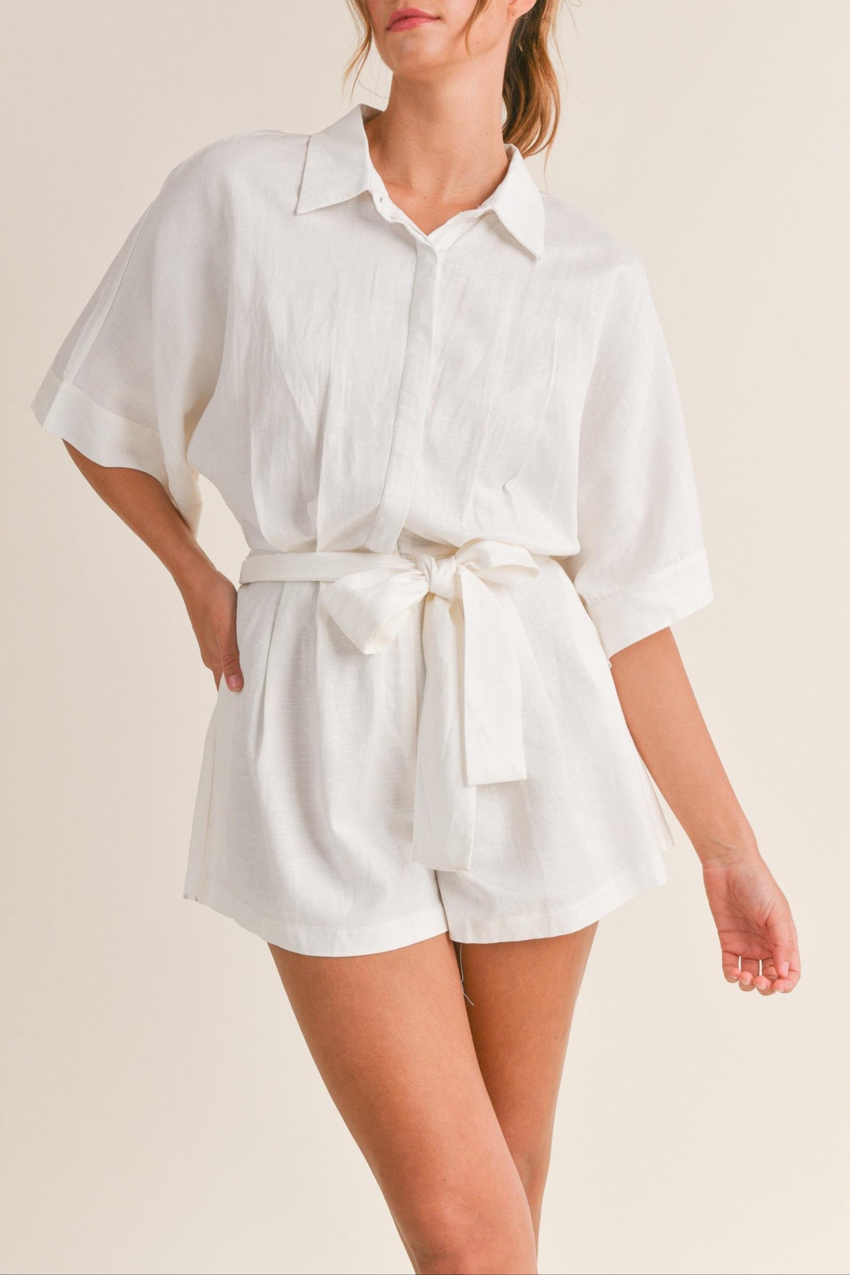 Shirts Button Down Romper Product Image