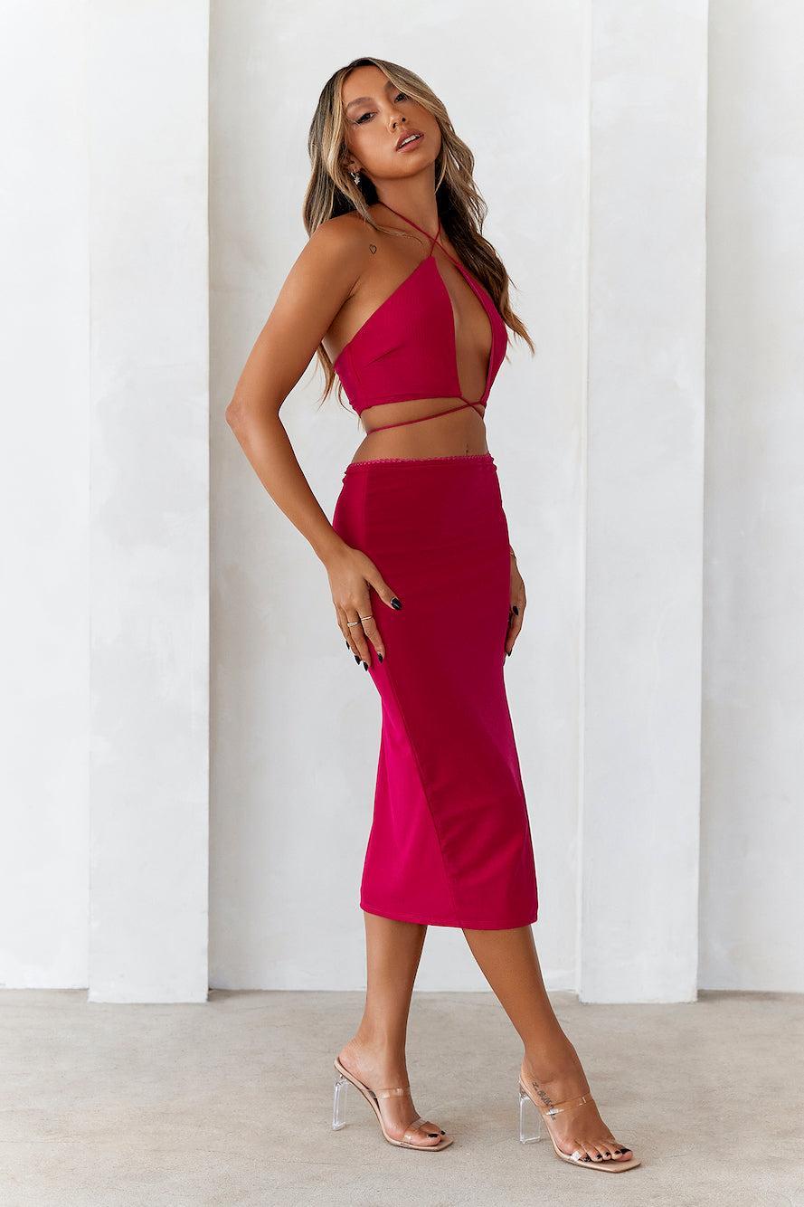 HELLO MOLLY Honey Sweet Crop Top Pink Product Image