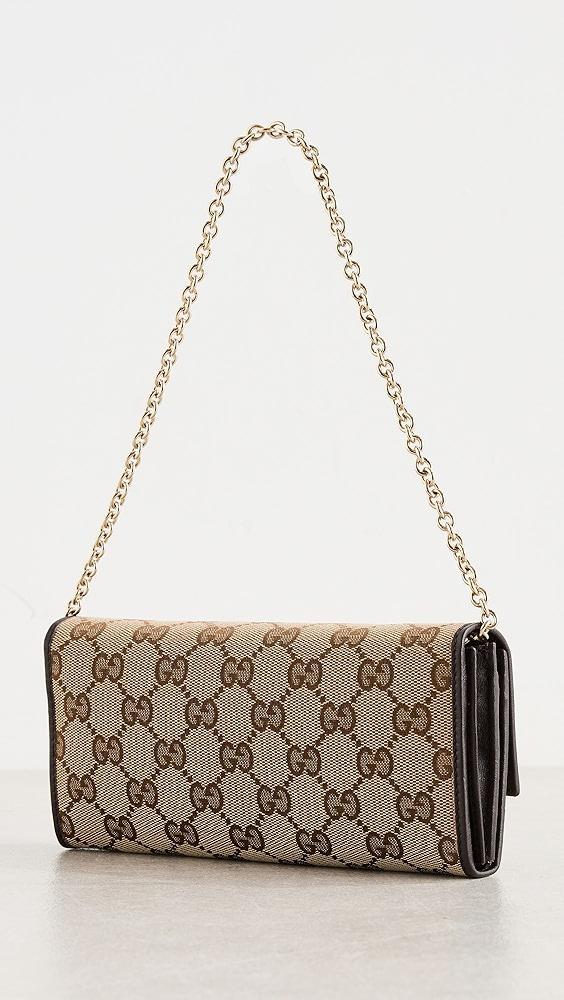 What Goes Around Comes Around Gucci Brown Canvas Wallet On Chain | Shopbop Product Image