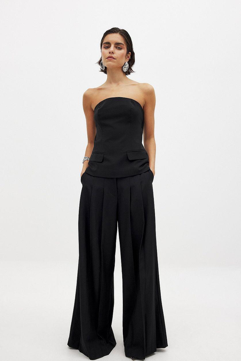 Bandeau Corset Top Black Product Image