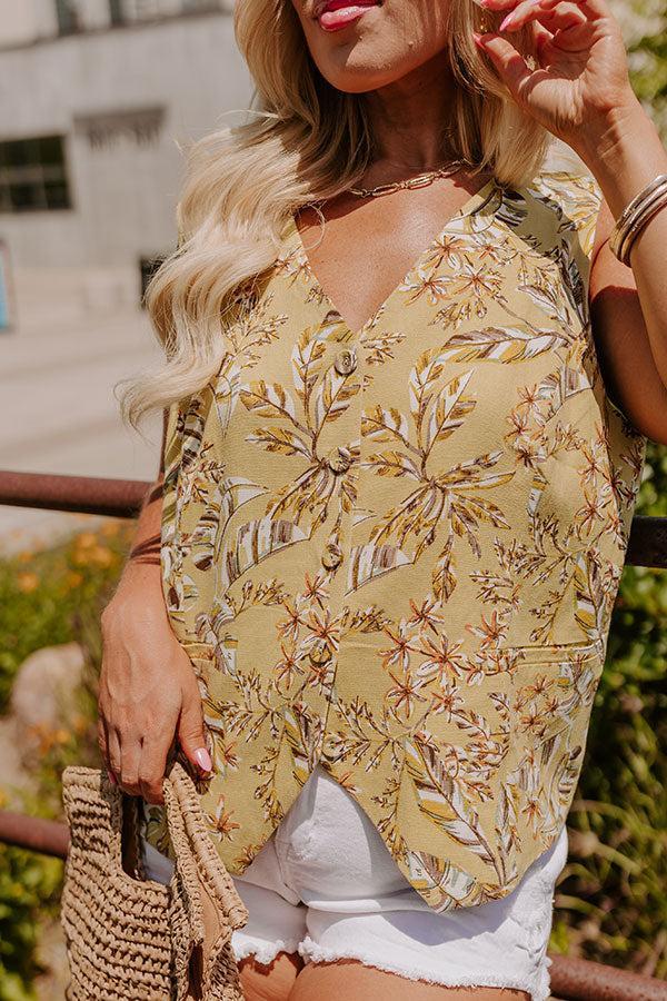 Vacay Bound Linen-Blend Vest Top Curves Product Image