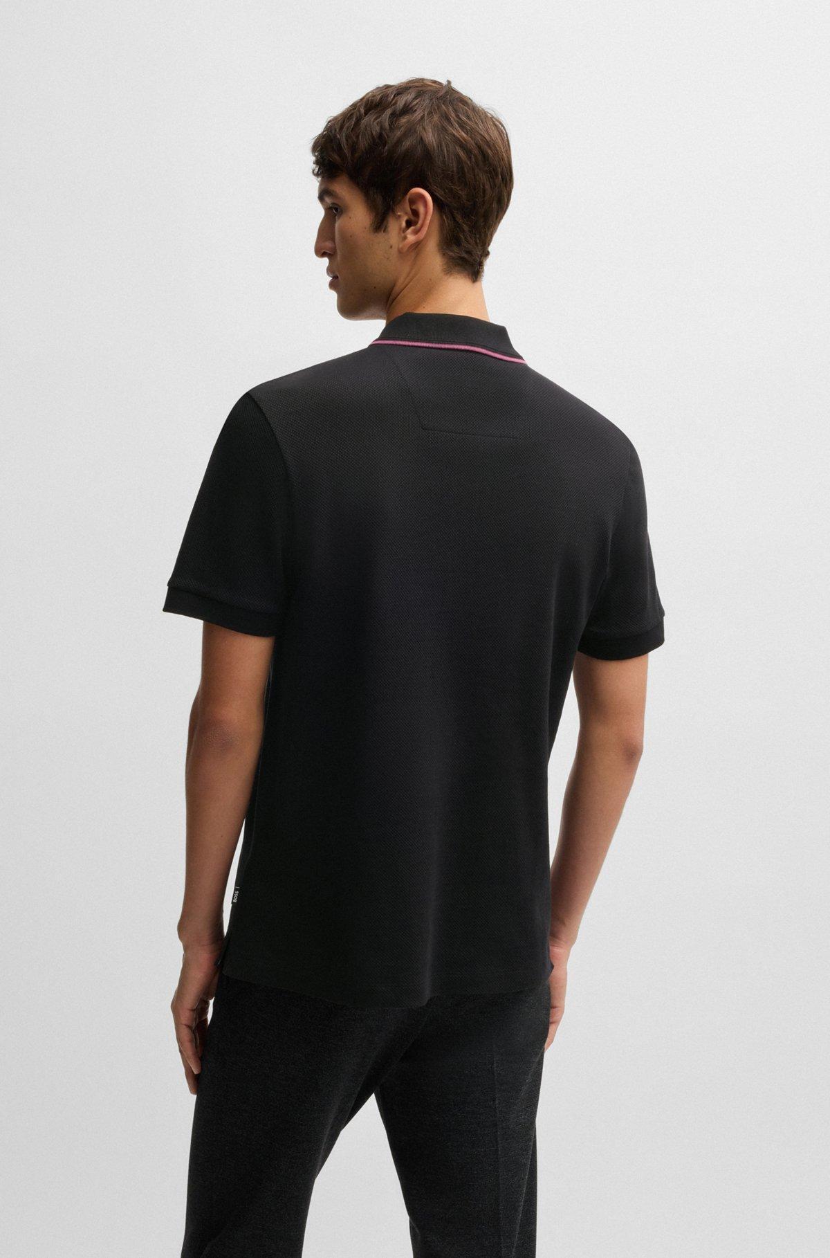 Structured-cotton polo shirt with zip placket Product Image