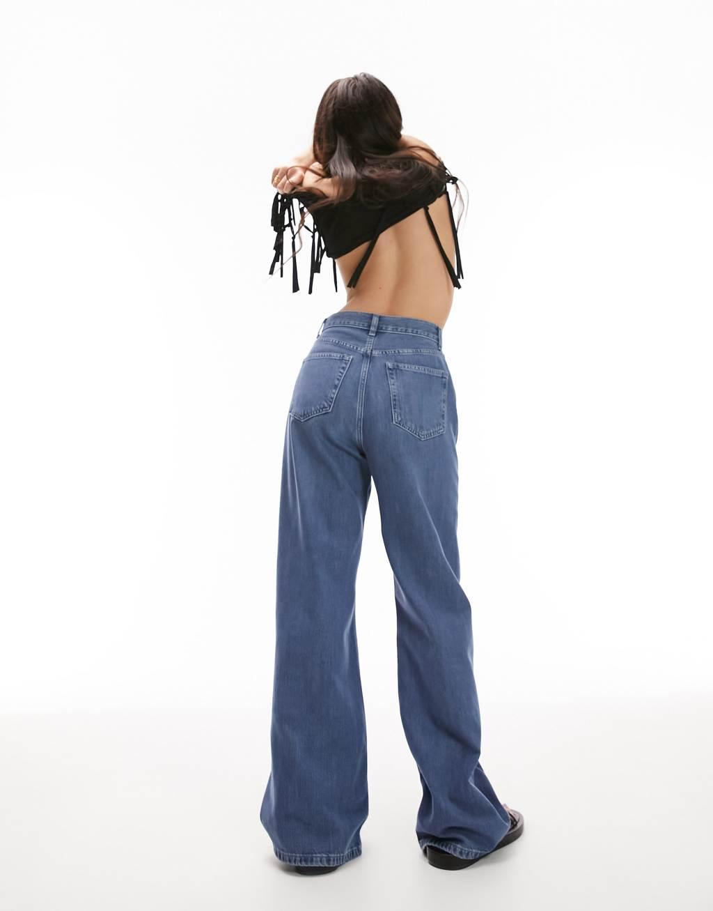 Topshop loose wide leg jeans Product Image