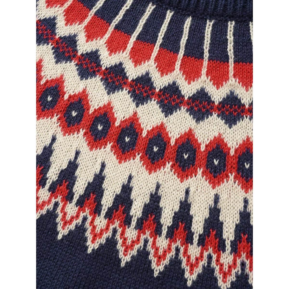 Plus Size Fair Isle Pull Over Crew Neck Pullover Navy Women Casual Long Sleeve Round Neck Everyday Pullovers BloomChic 26/4X Product Image