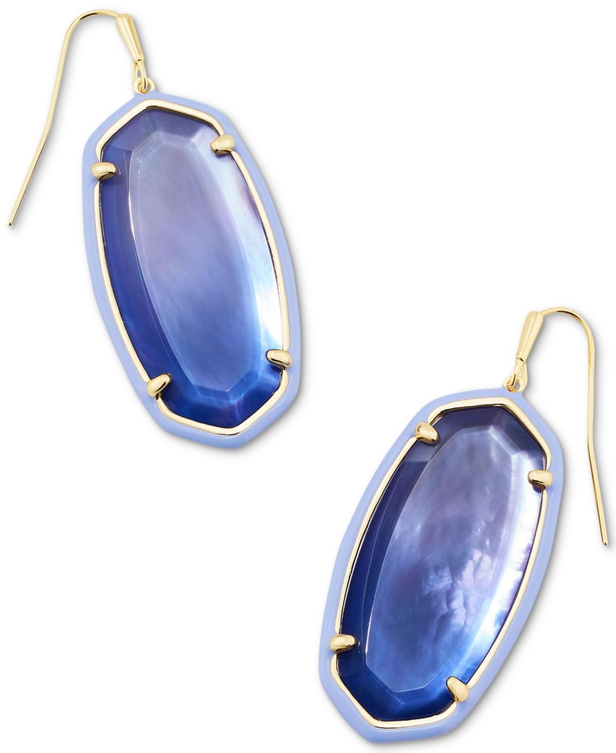 Kendra Scott 14k Gold-Plated Color-Framed Stone Drop Earrings Product Image