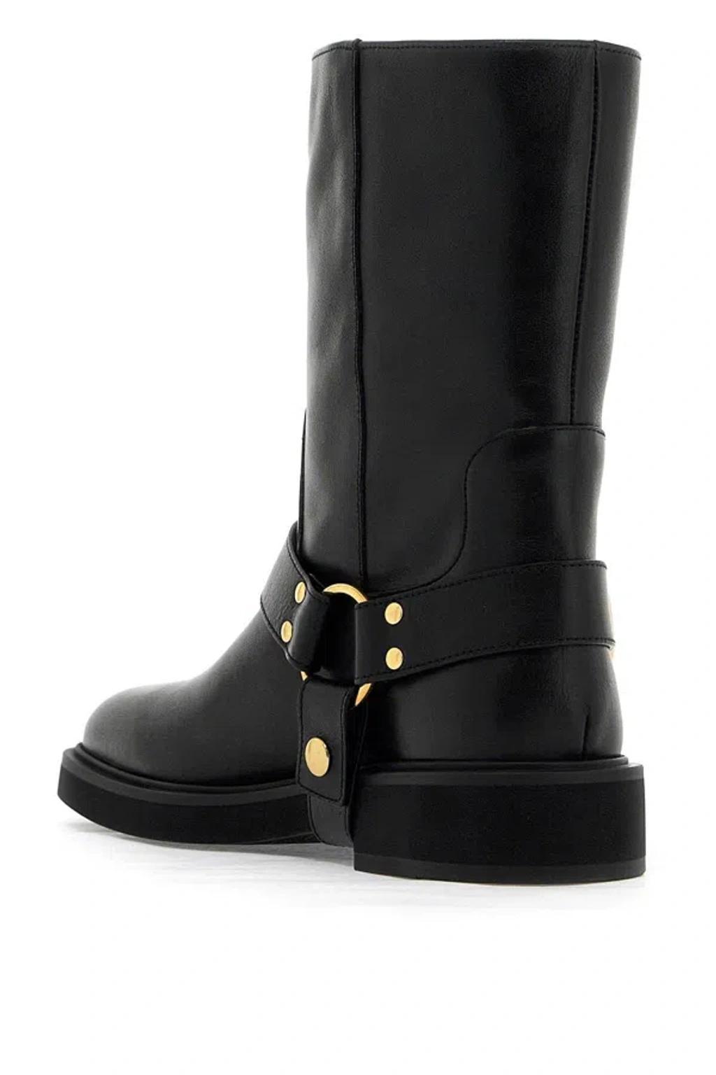 VALENTINO GARAVANI Women's Vlogo Signature Leather Biker Boots In Black Product Image