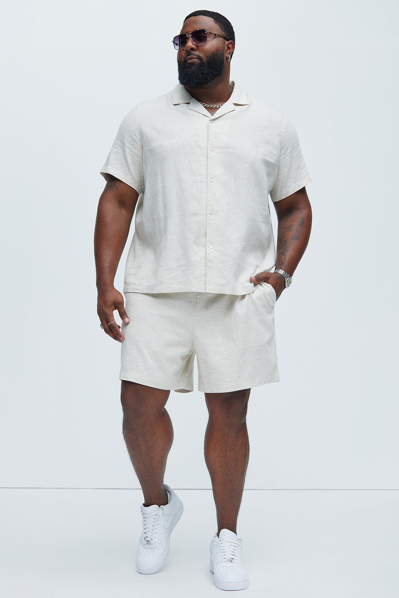 Bahamas Linen Shorts - Oatmeal Product Image