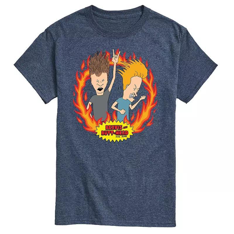 Big & Tall Beavis & Butthead Rock Flames Tee, Men's,  Product Image