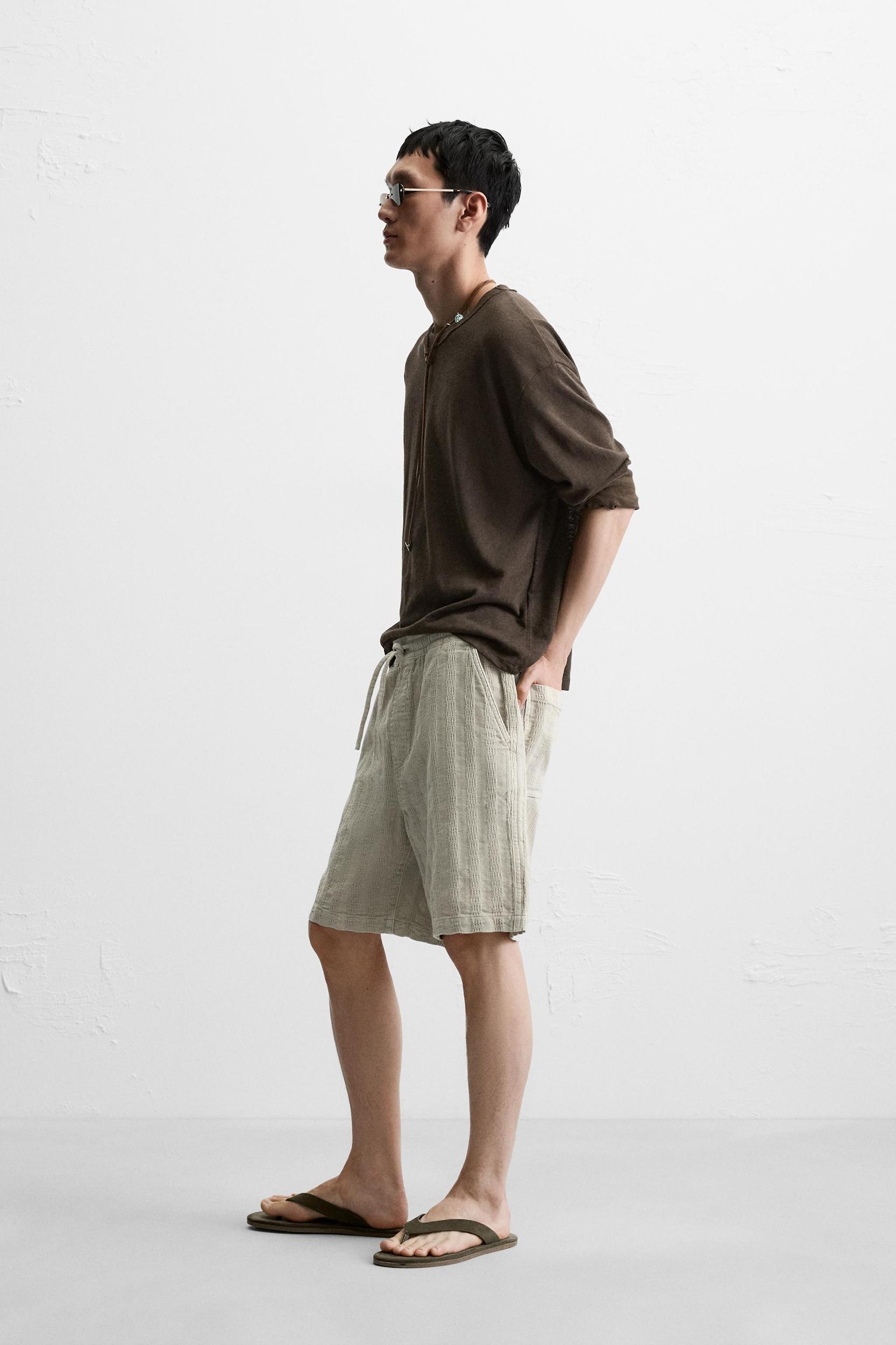 STRIPED JACQUARD SHORTS Product Image