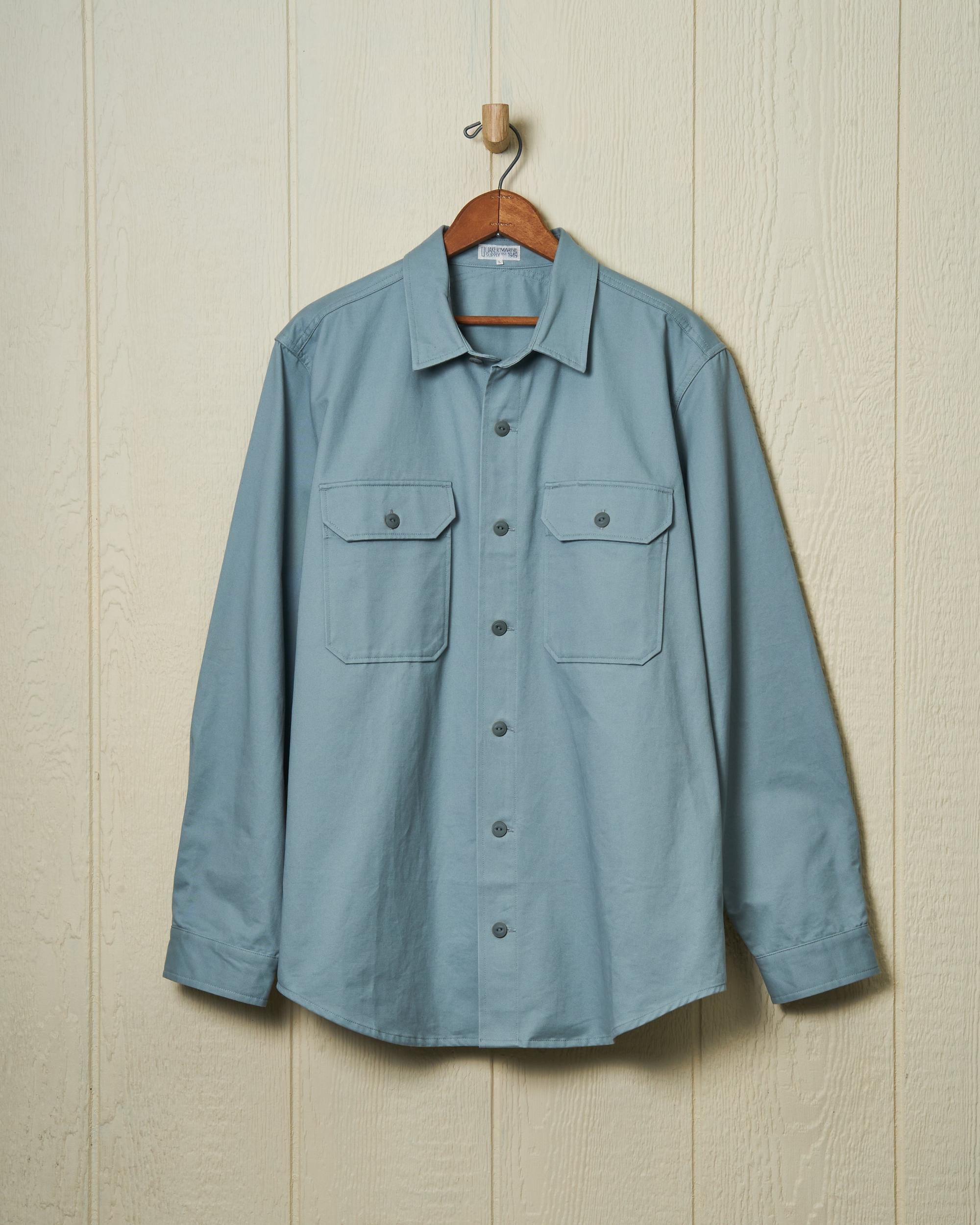 MacArthur Shirt in Ice  Blue Twill Product Image