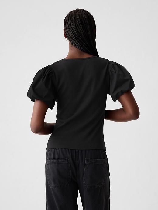 Modern Rib Puff-Sleeve Shirt Product Image