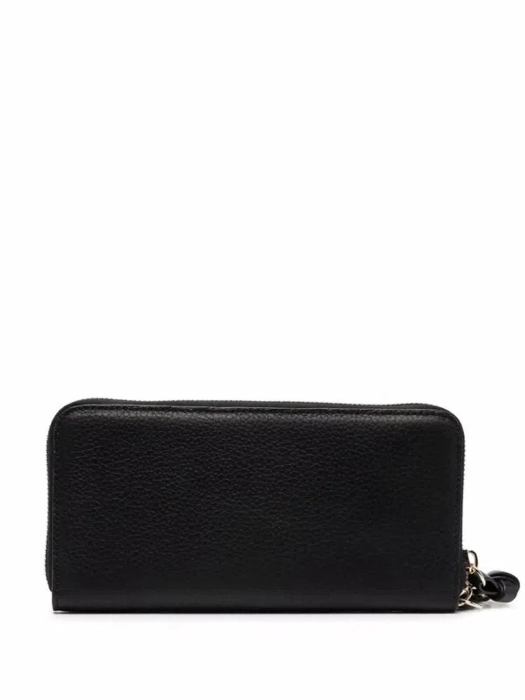 CHLOÉ Alphabet Zip-around Leather Wallet In Black Product Image