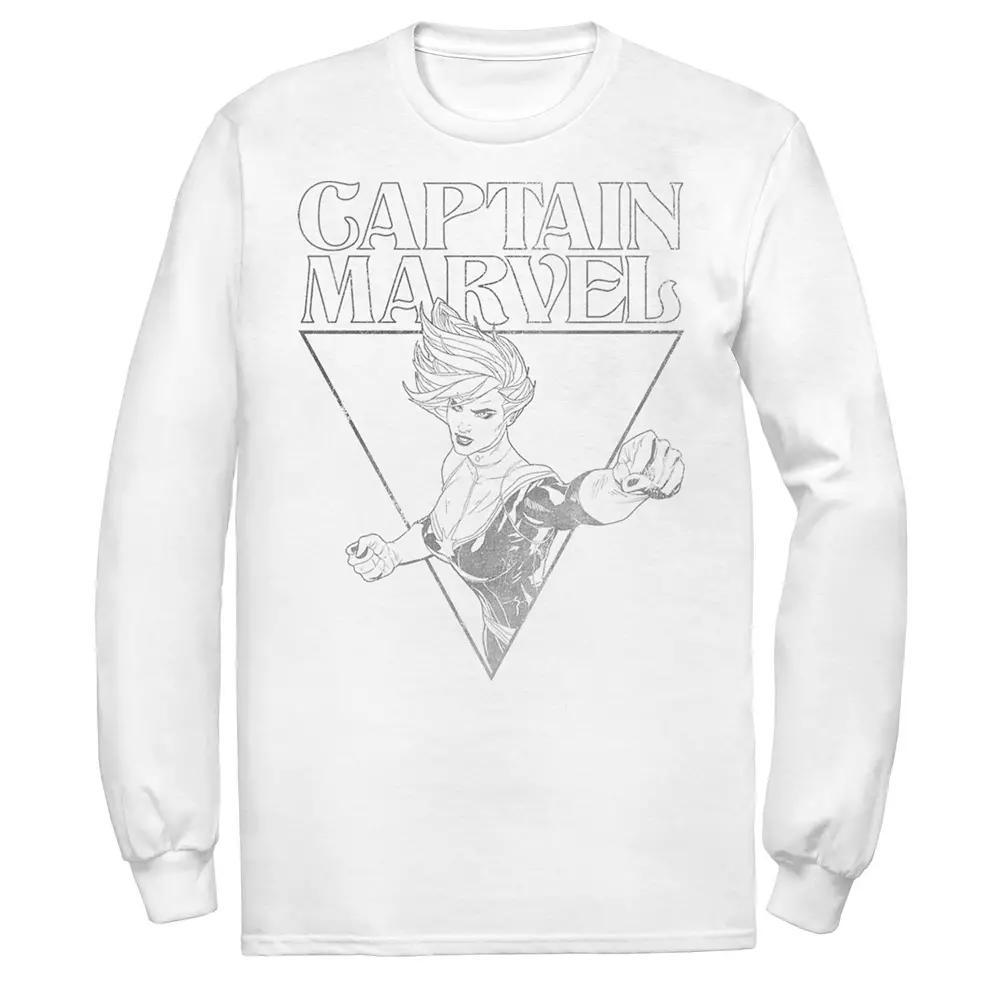 Men's Captain Marvel Portrait Triangle Outline Tee,  Product Image