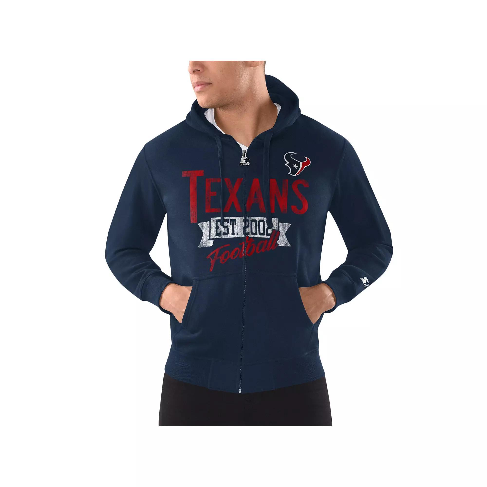 Men's Starter Navy Houston Texans Domestic Post Season Full-Zip Hoodie,  Product Image