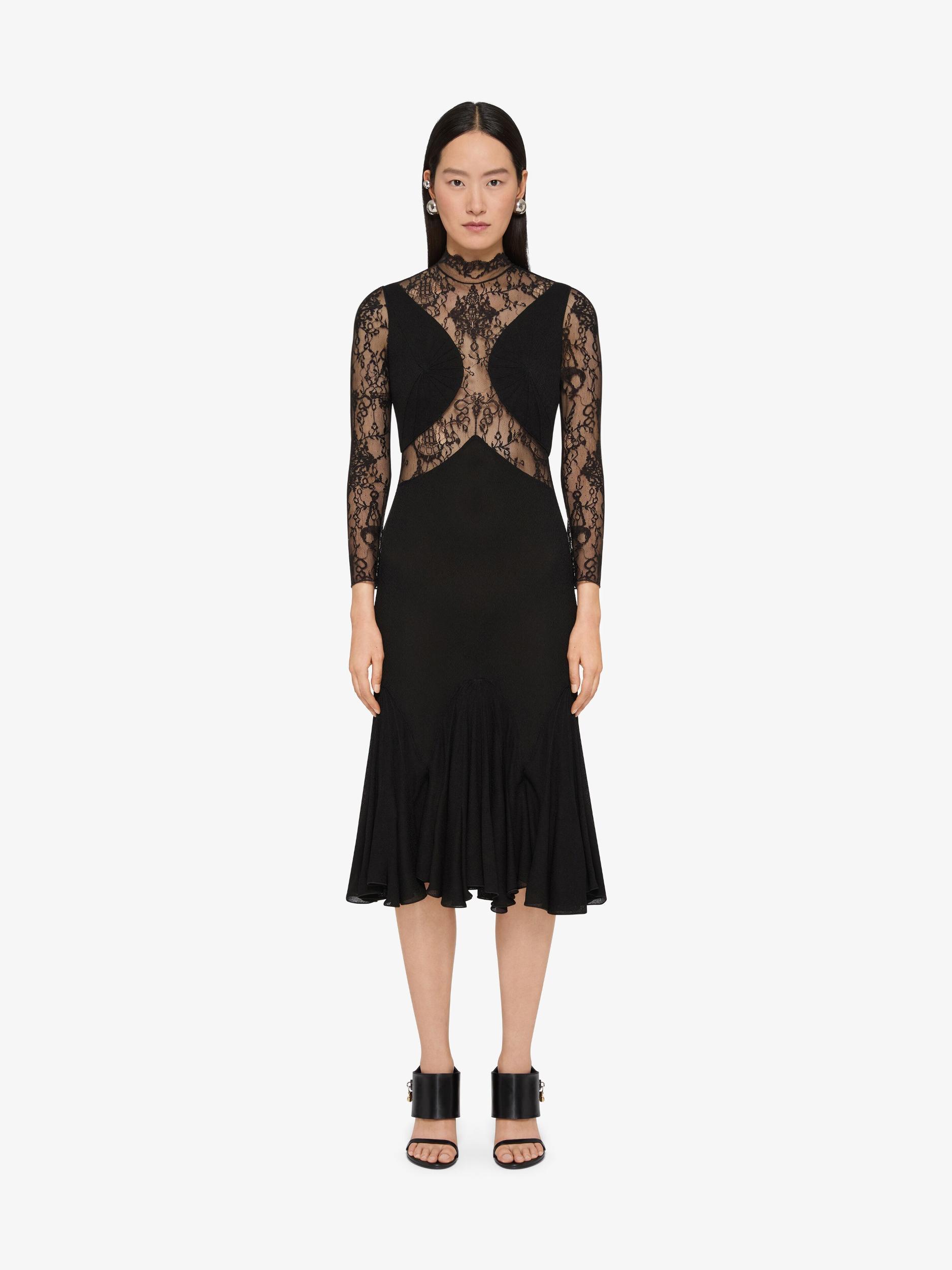 Dress in chandelier lace and jersey Product Image