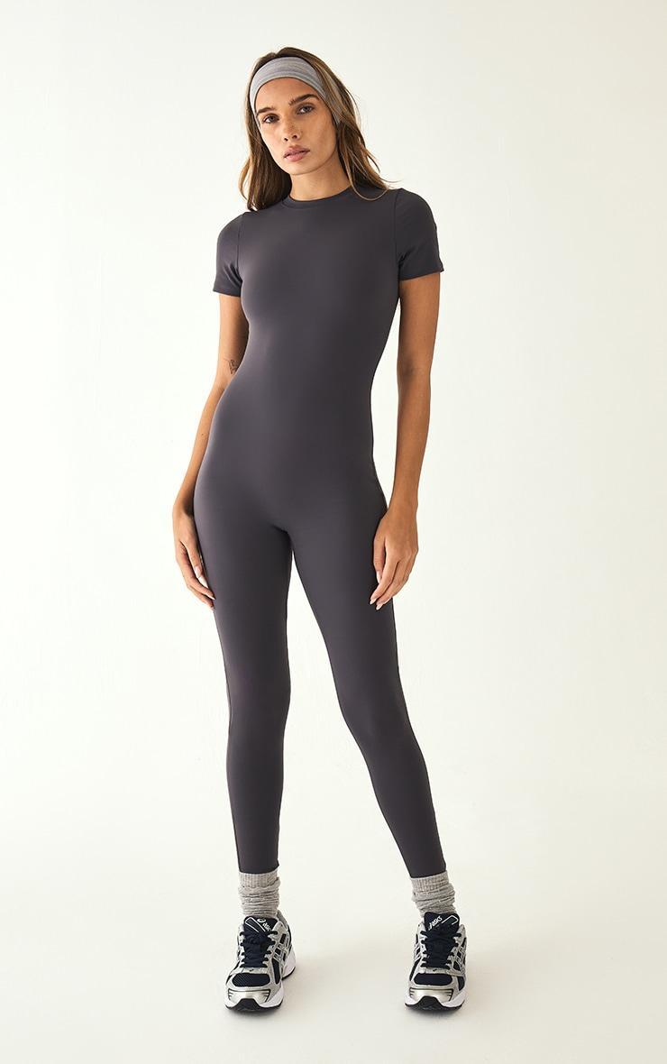 Charcoal Sculpt Short Sleeve Unitard Product Image