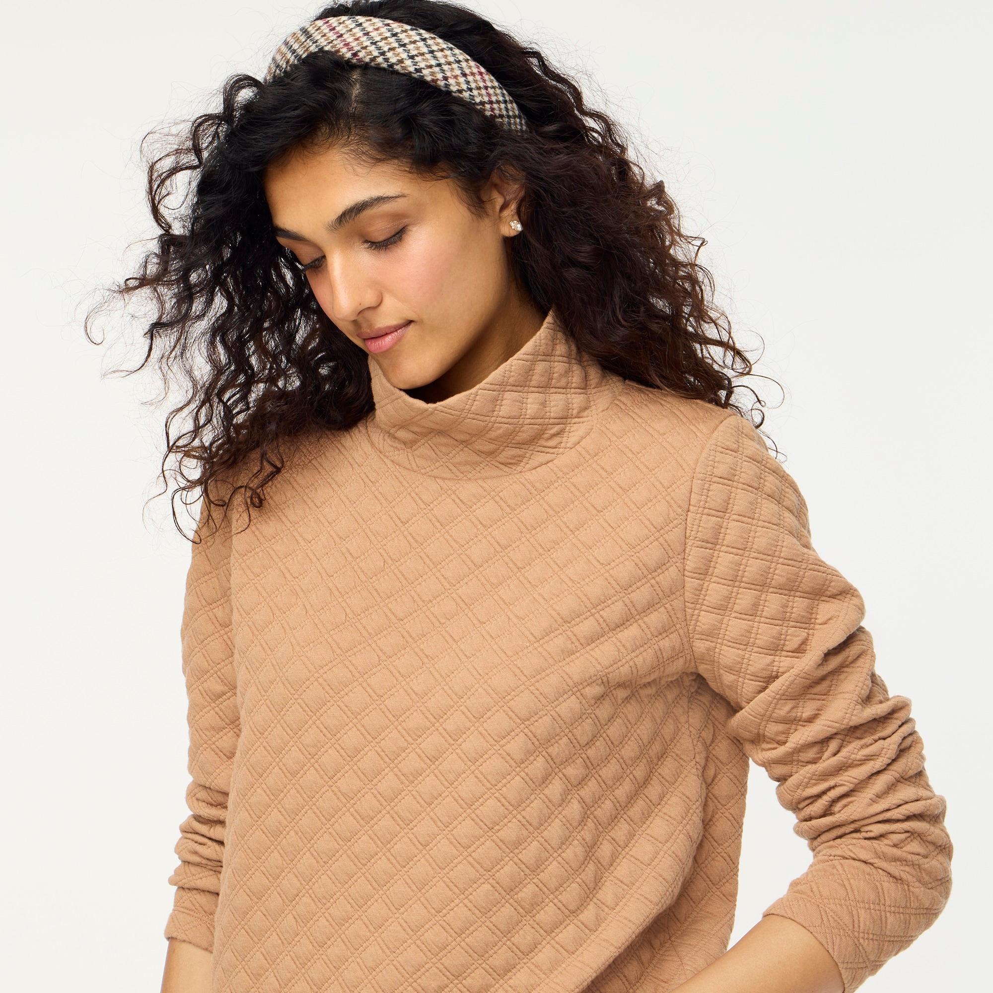 Quilted mockneck pullover Product Image