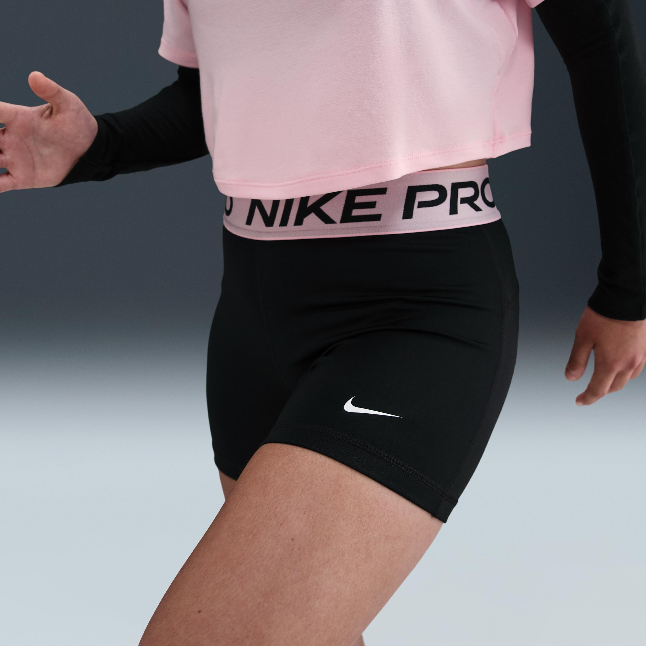 Womens Nike Pro Girls Dri-FIT Shorts (Extended Size) | DM8439-018 Product Image