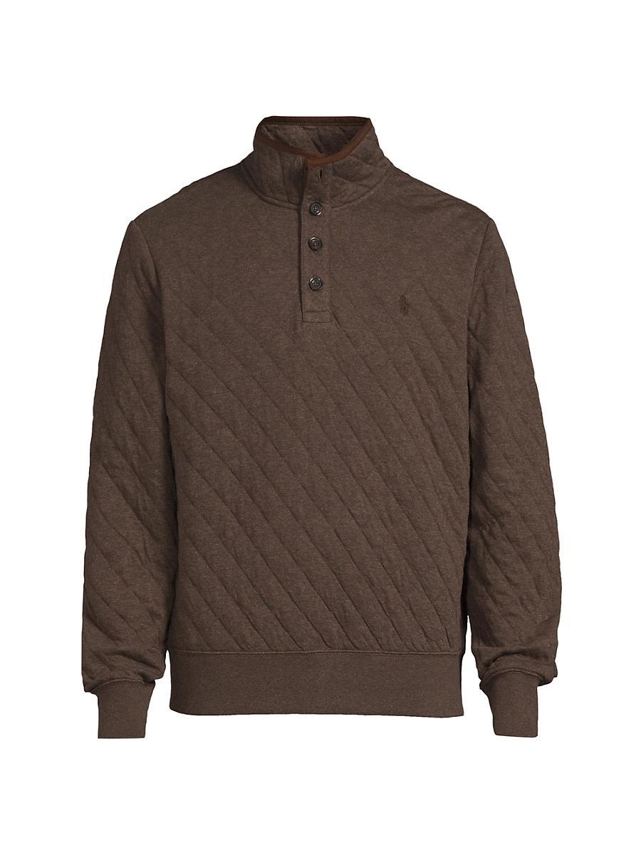 Mens Diamond-Quilted Placket Sweater Product Image