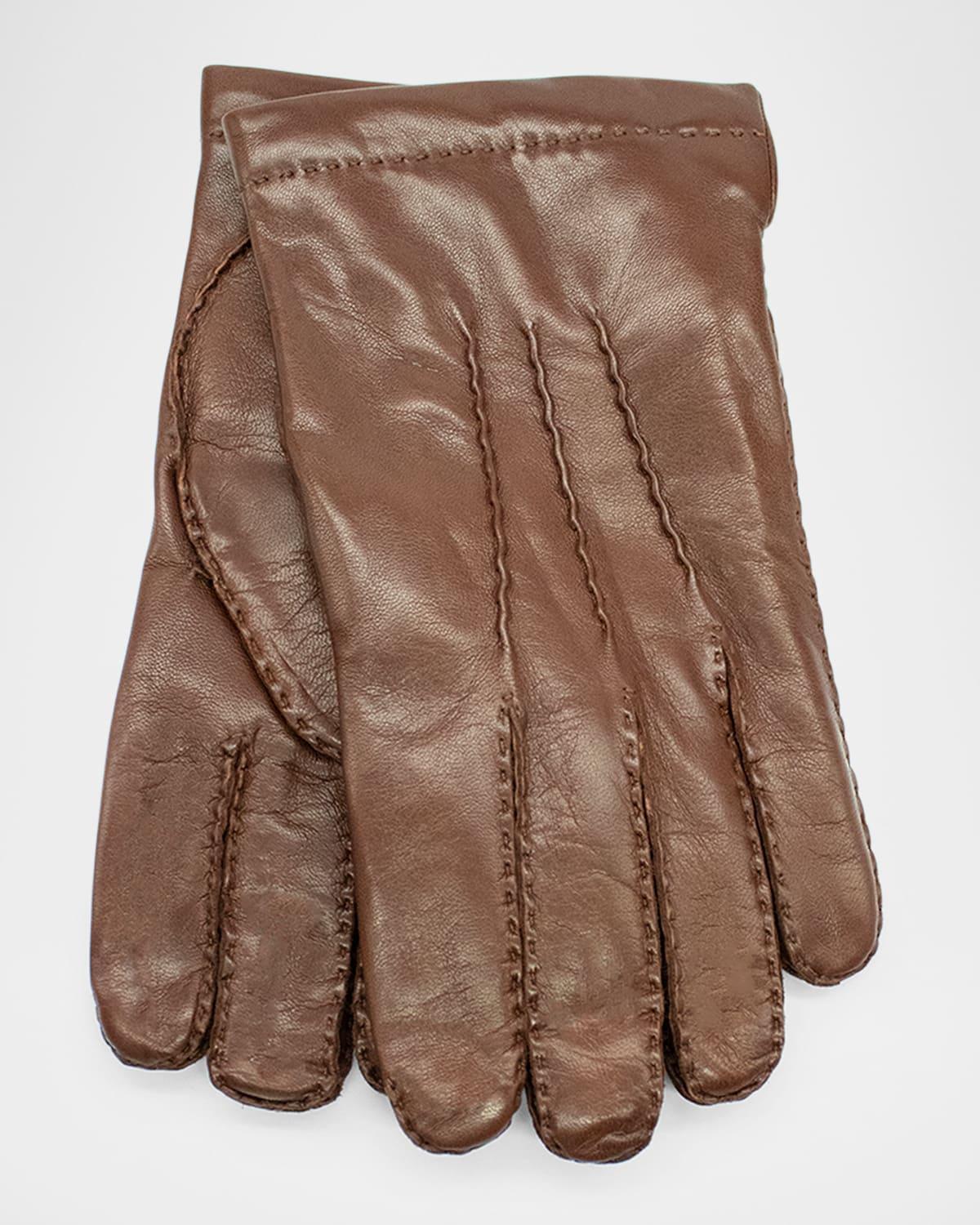 Mens Cashmere-Lined Handsewn Leather Gloves Product Image