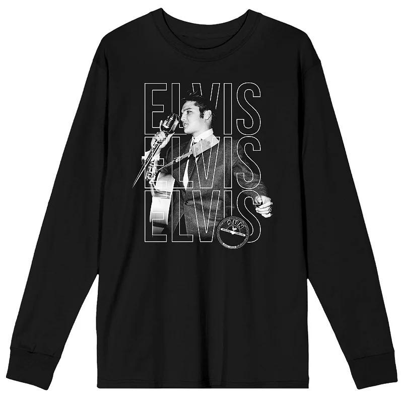 Mens Sun Records Elvis Repeat Long Sleeve Graphic Tee Product Image