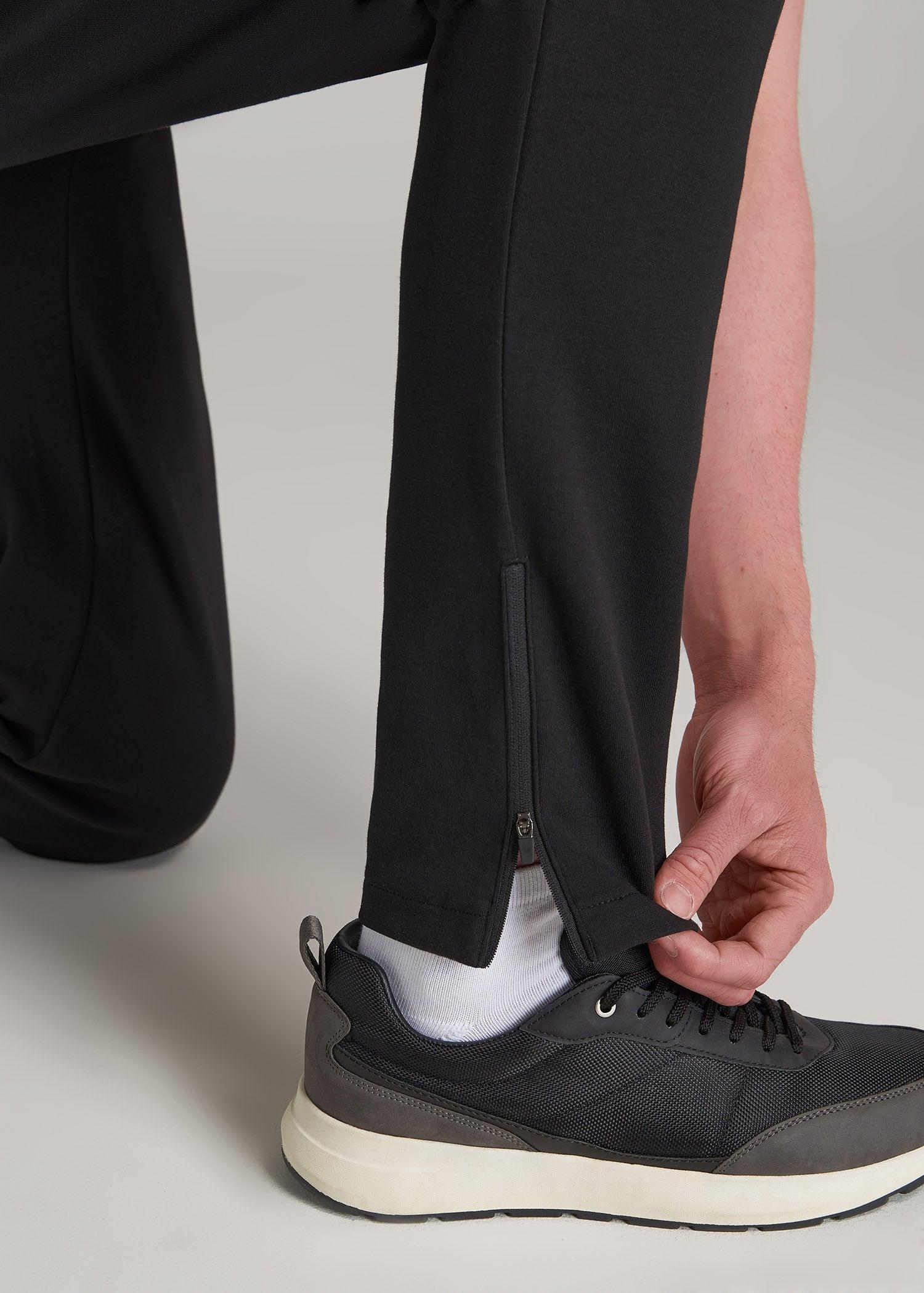 Tall Men's Tech-Knit Zip Joggers in Black Product Image