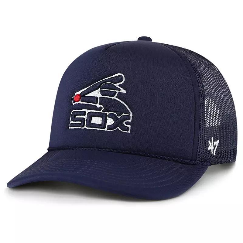 Mens 47 Boston Red Sox Foam Logo Trucker Snapback Hat, Blue Product Image