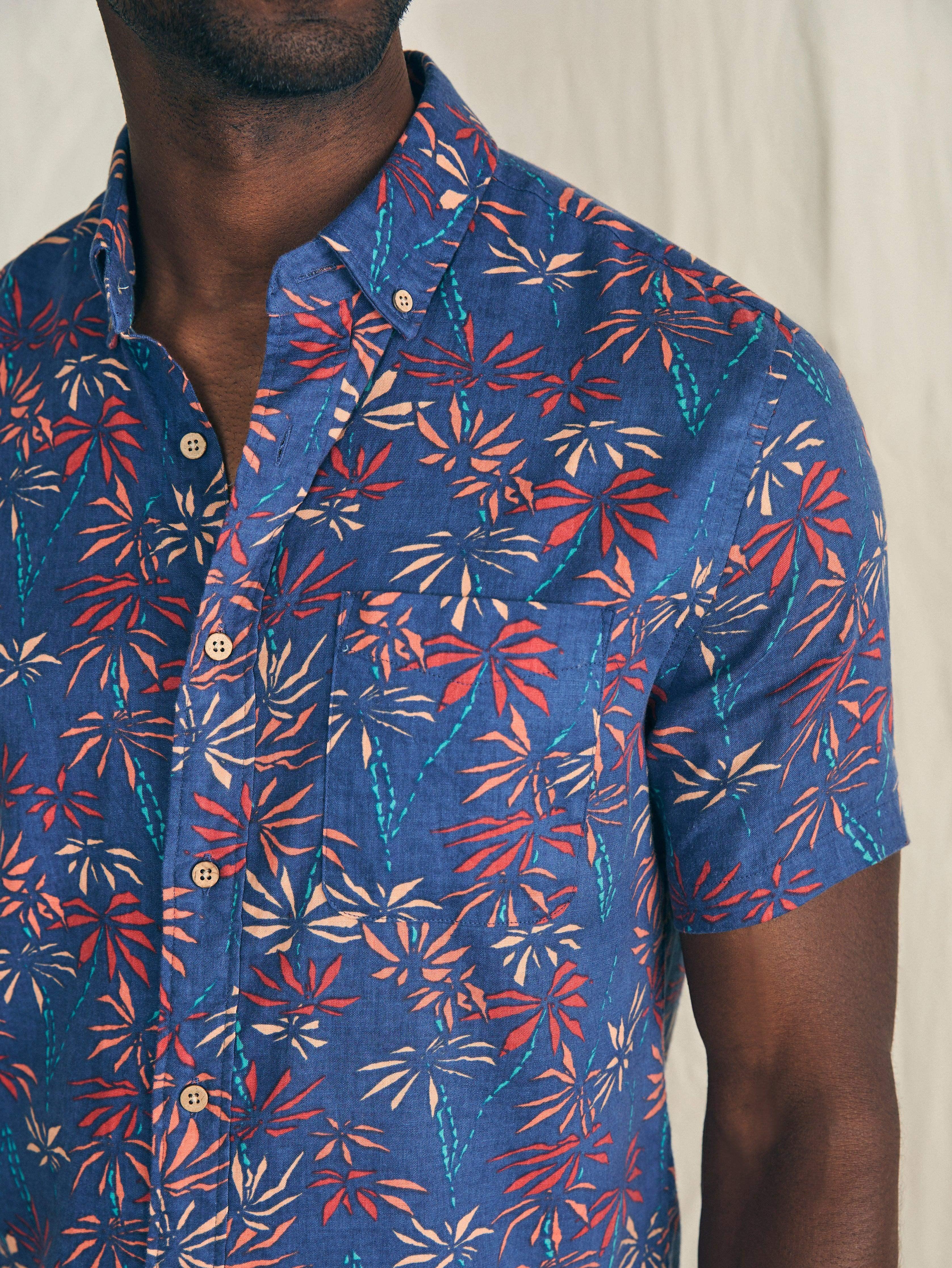 Short-Sleeve Breeze Shirt - Navy Tide Bamboo Male Product Image