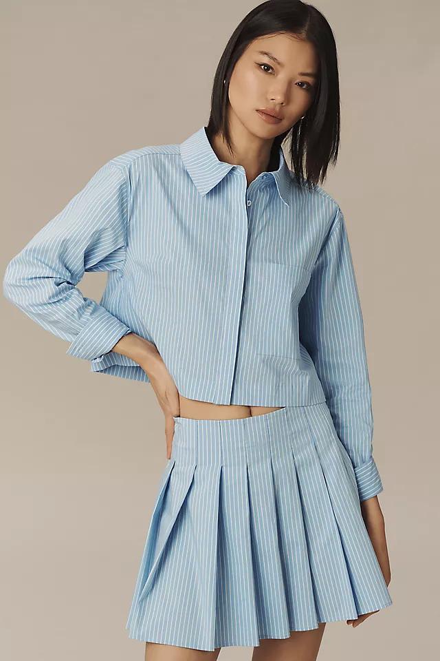 Maeve Stripe Pleated Mini Skirt Product Image