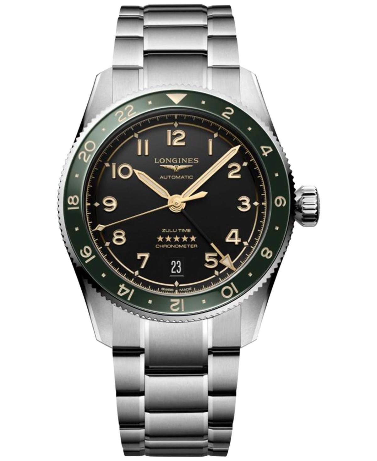 Longines Mens Spirit Zulu Automatic GMT Stainless Steel Bracelet Watch Product Image