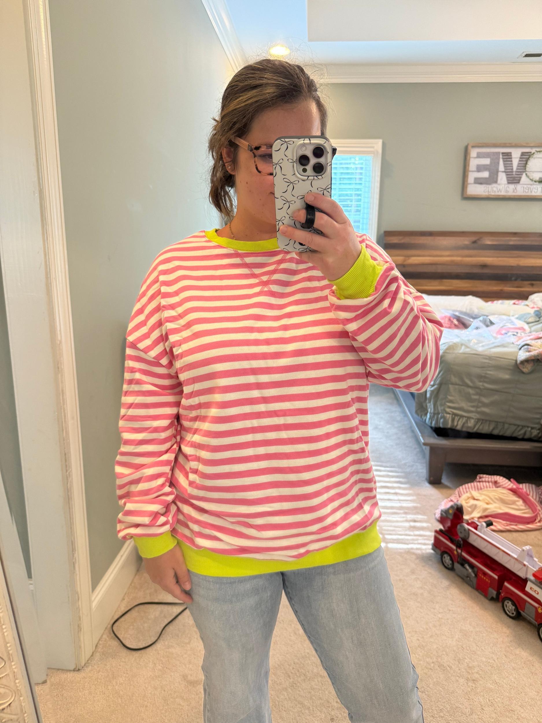 Pink Stripe Top- IN STOCK Product Image