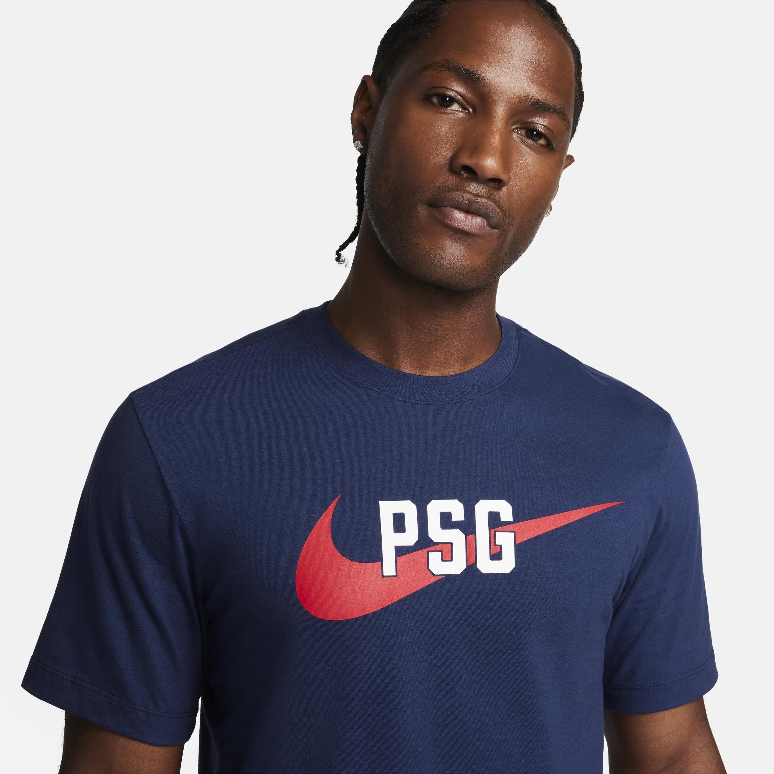 Men's Nike Navy Paris Saint-Germain Swoosh T-Shirt, Size: XL, Psg Blue Product Image