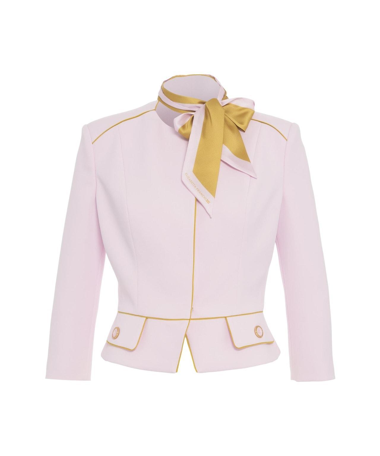 Crêpe blazer with foulard Product Image