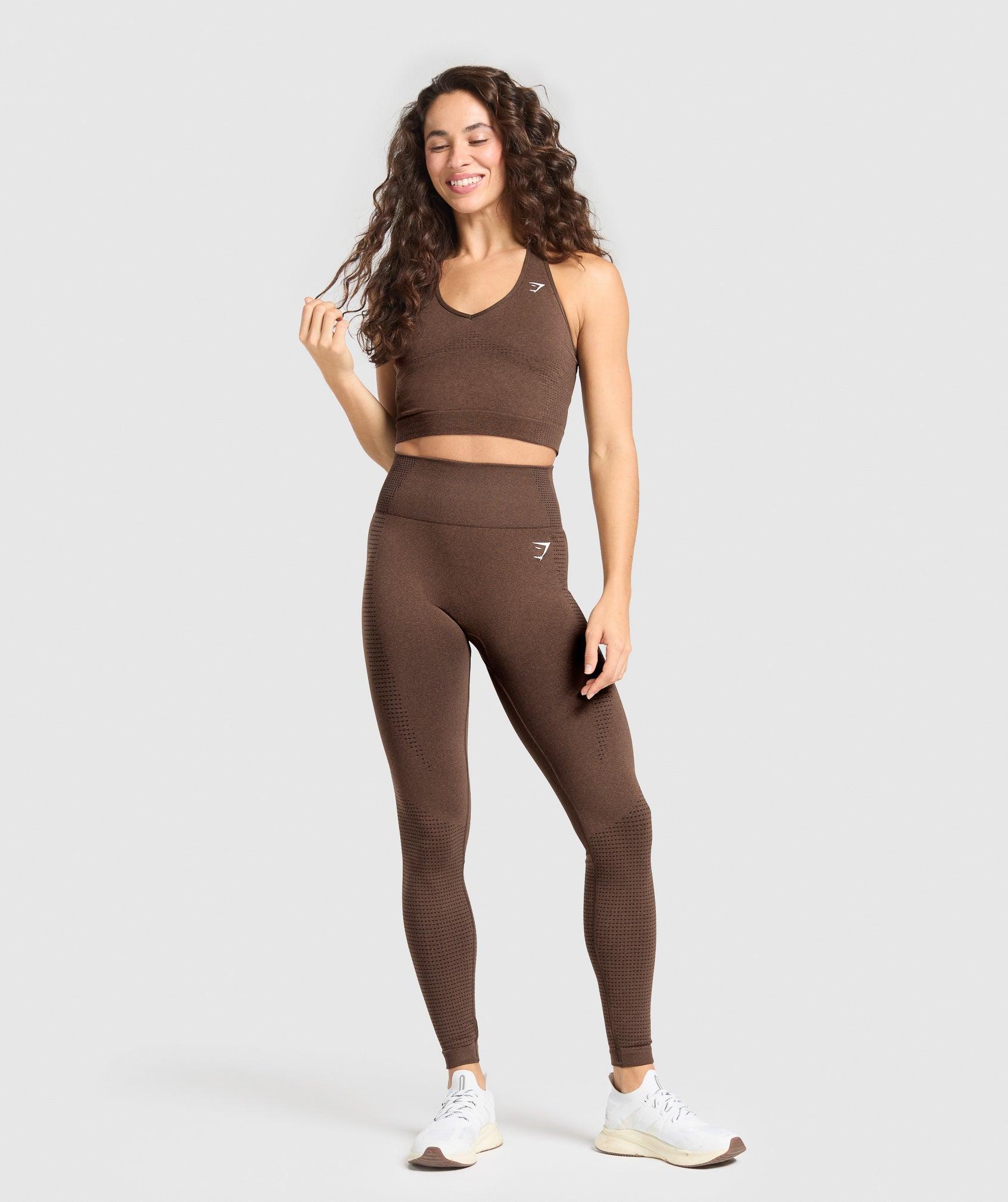 Gymshark Vital Halter Neck Tank With Shelf - Espresso Marl Female Product Image
