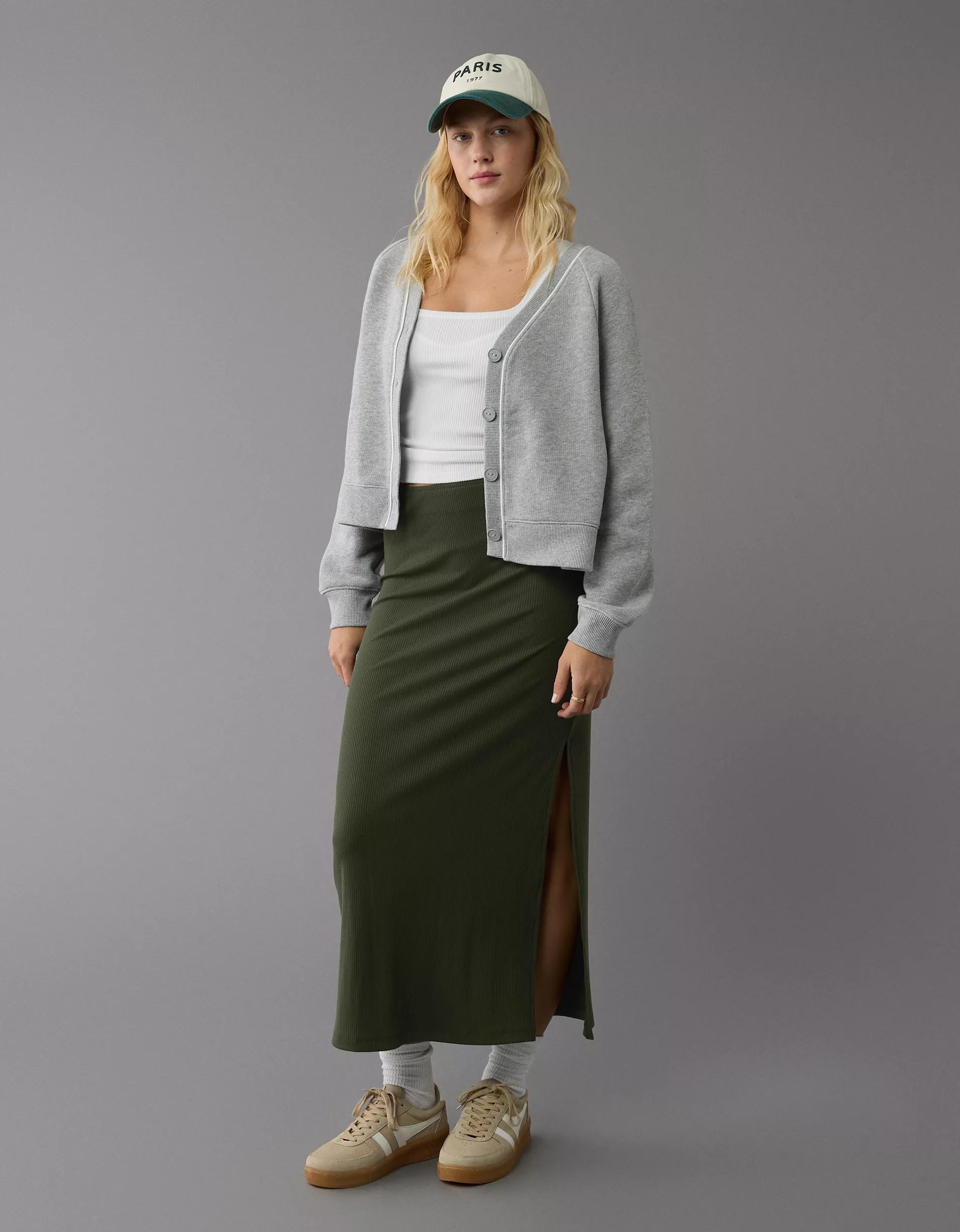 AE High-Waisted Column Maxi Skirt Product Image
