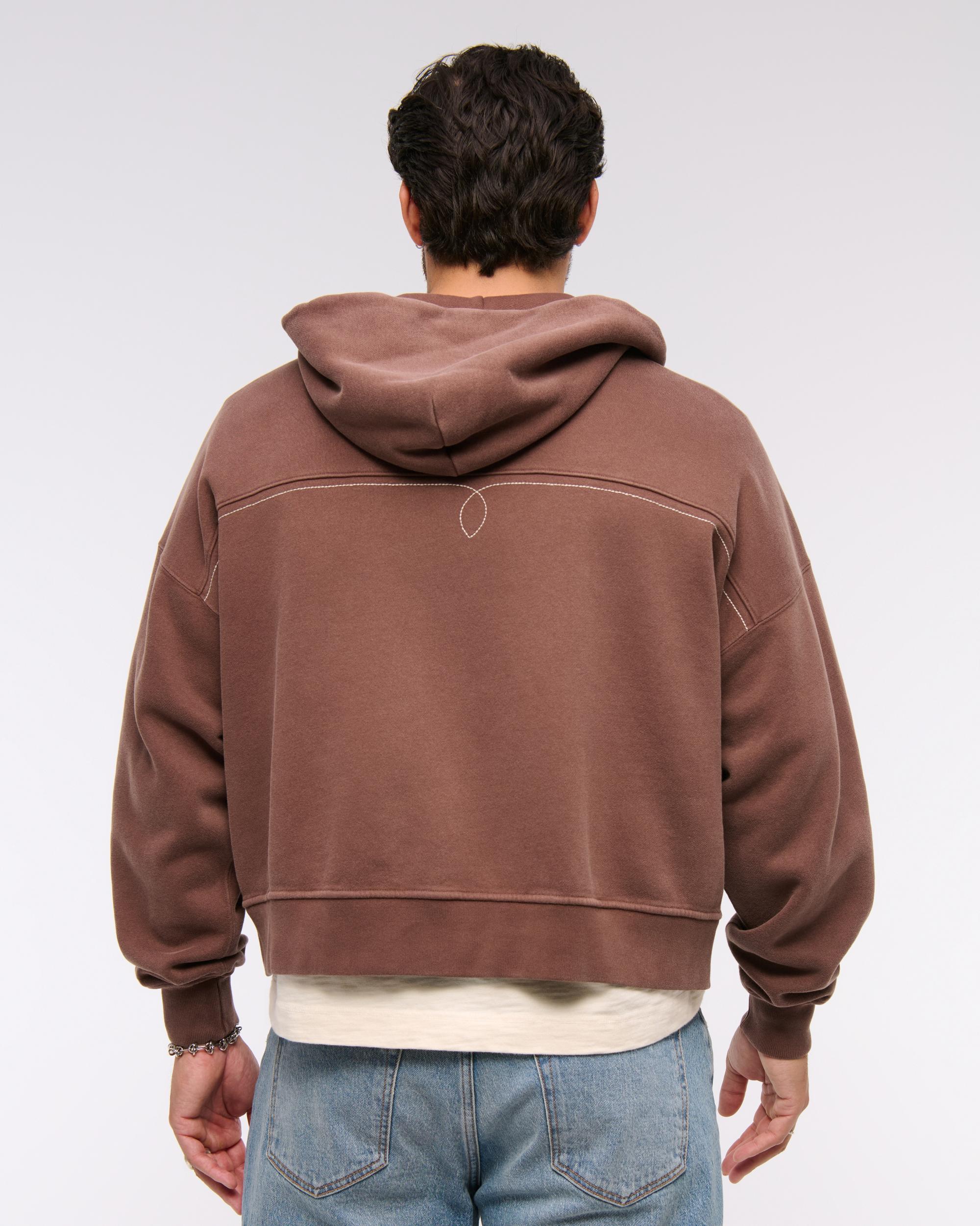 Cropped Essential Full-Zip Hoodie Product Image