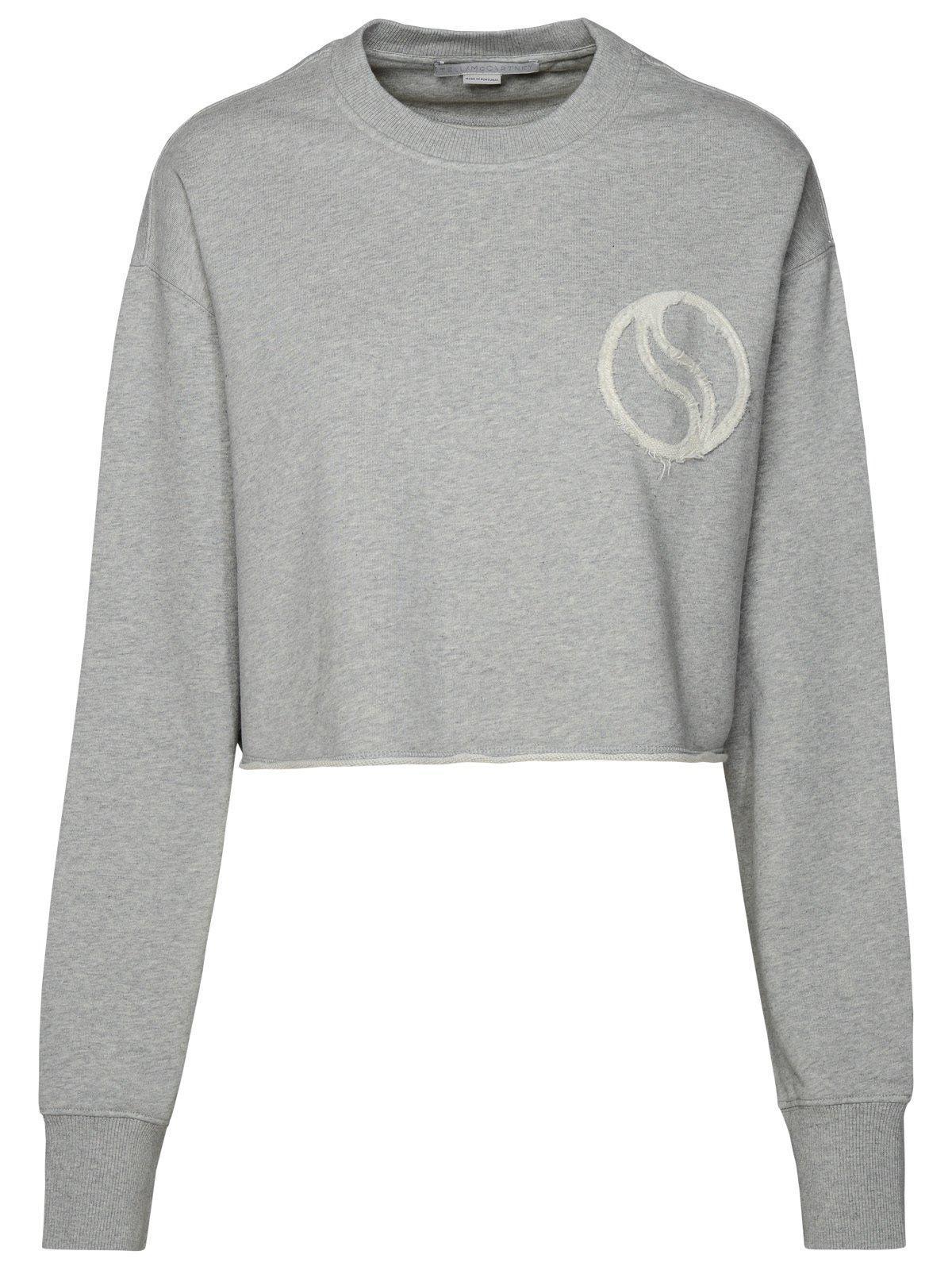 STELLA MCCARTNEY S-wave Cropped Sweatshirt In Grigio Product Image