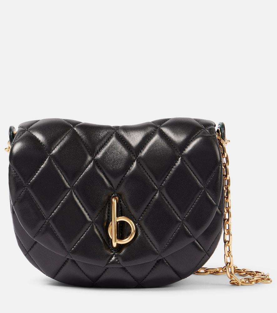 BURBERRY Rocking Horse Medium Leather Crossbody Bag In Black Product Image