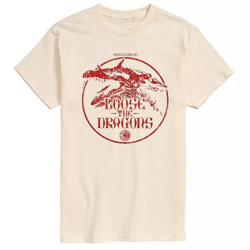 Men's House Of The Dragon Loose The Dragon Graphic Tee, Size: XL, Ivory Product Image