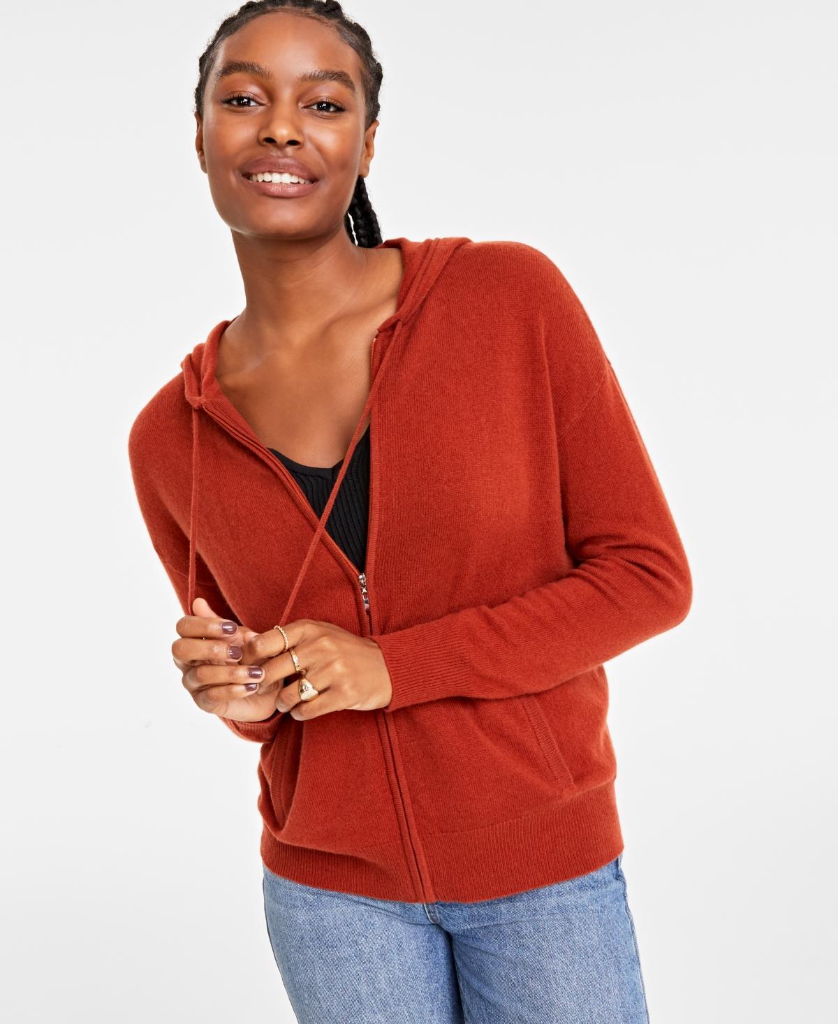 Charter Club Womens 100% Cashmere Zip Hoodie, Created for Macys Product Image