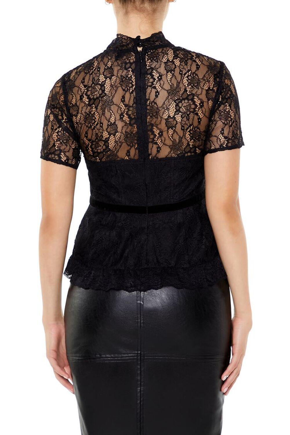 Lace Illusion Peplum Top | Forever 21 Product Image