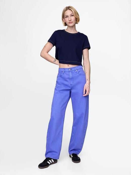 High Rise Barrel Jeans Product Image